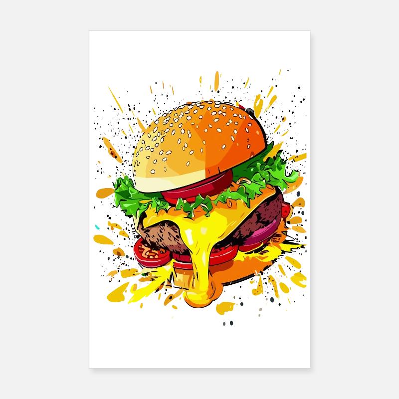 Extra Käse Burger Cheeseburger Poster 20x30 cm