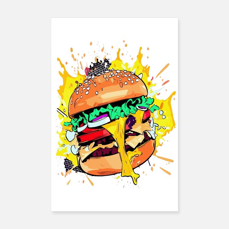 Burger au fromage supplémentaire Cheeseburge Poster 20 x 30 cm