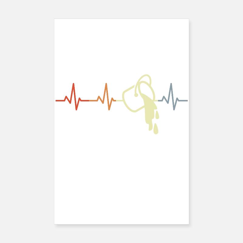 Farbeimer Herzzschlag Poster 20x30 cm