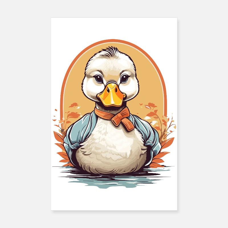 Cute duck with bow Poster 8" x 12" (20x30 cm)