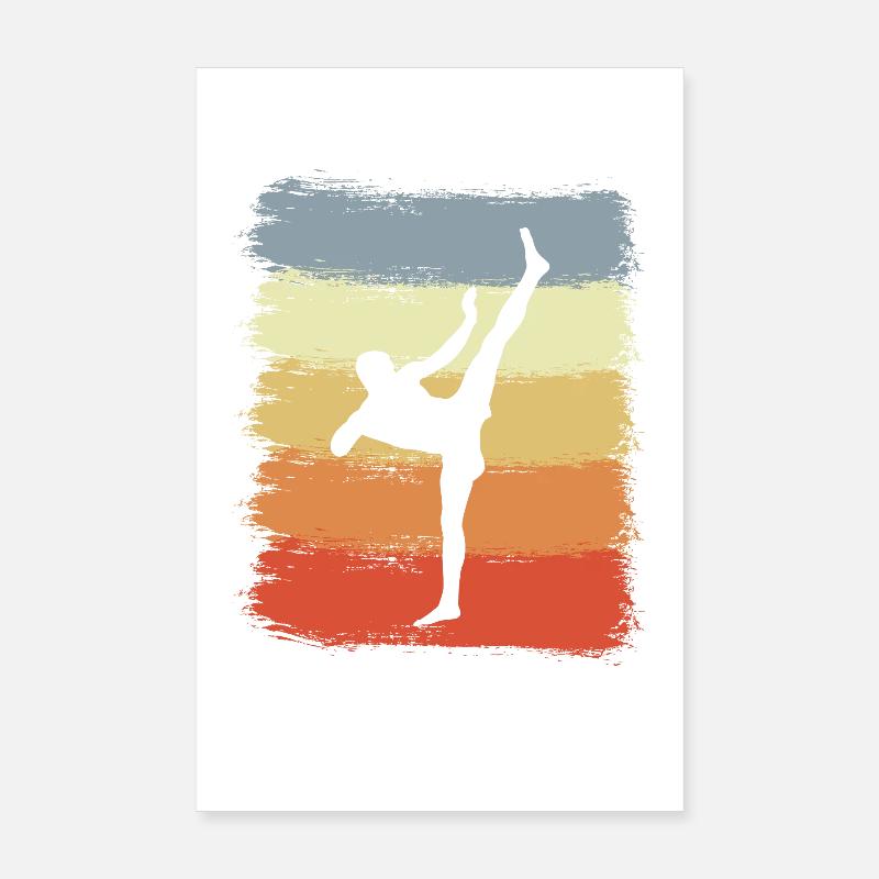 Vintage Kickboxer Drawing Poster 8" x 12" (20x30 cm)