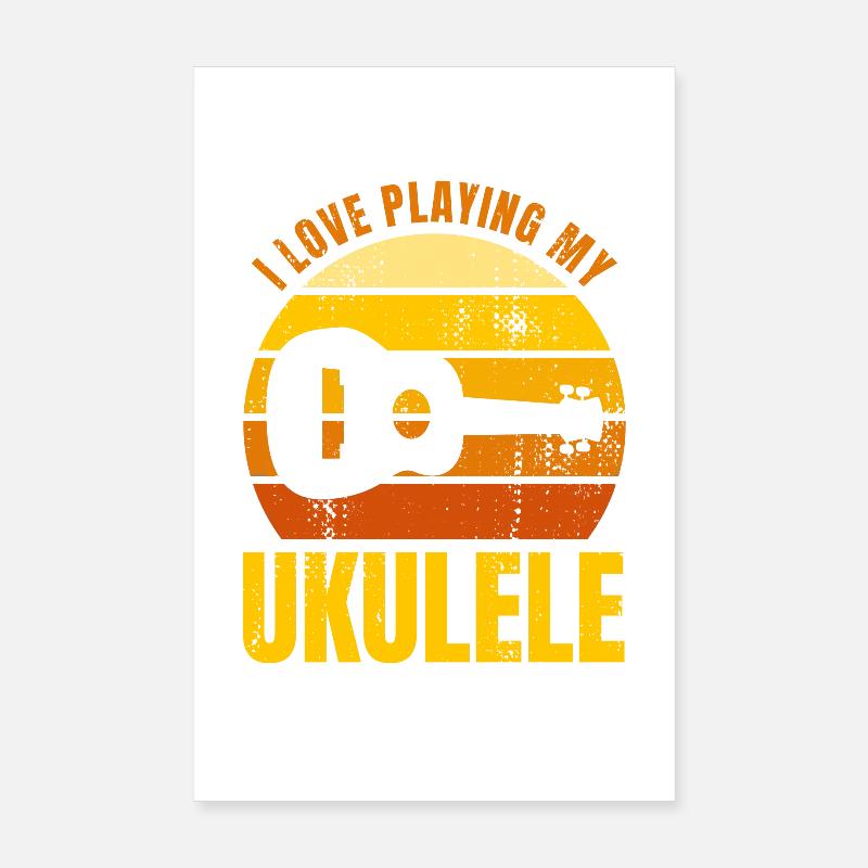 Dicton de motivation pour ukulélé Poster 20 x 30 cm