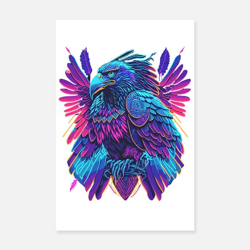 Néon Adler Synthwave Adler Poster 20 x 30 cm