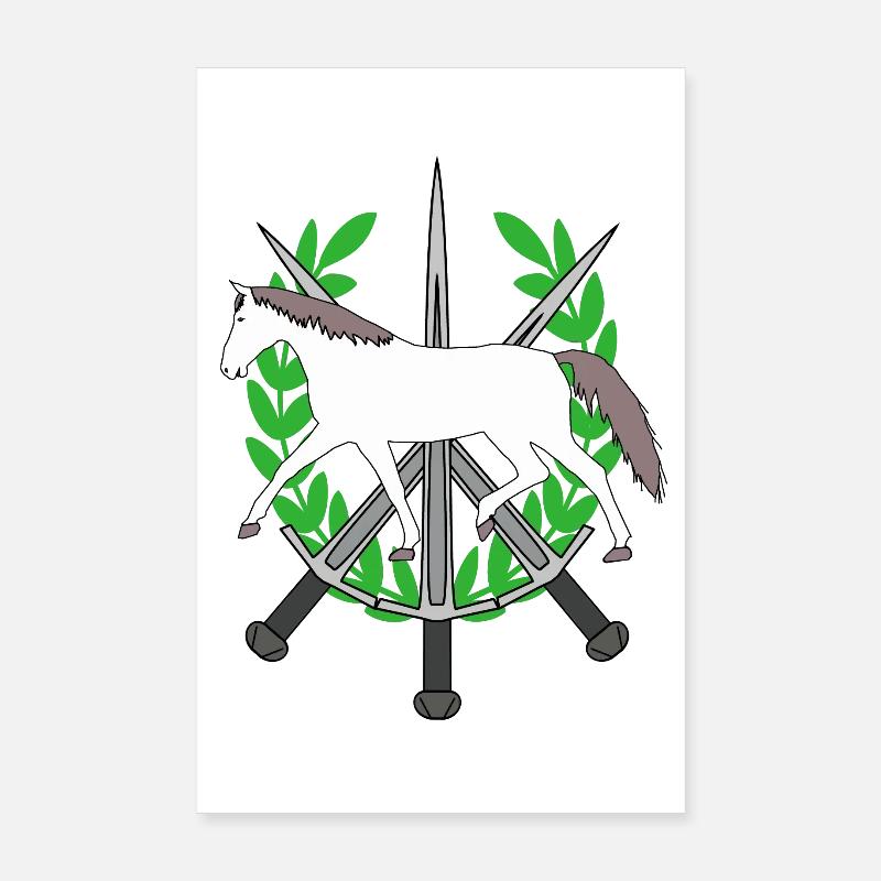 Couronne de Laurier Chevalier Épées Héros Cheval Héros Poster 20 x 30 cm