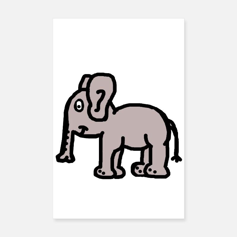 Elefant Dicker Dickhäuter Trampeltier Kinder Zoo Poster 20x30 cm