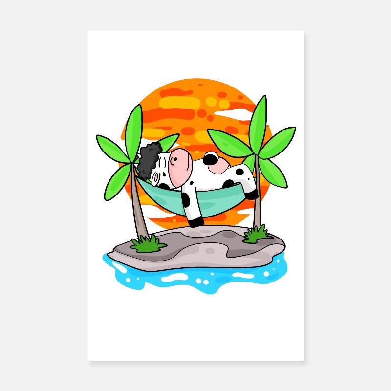 Cow on the beach Poster 8" x 12" (20x30 cm)