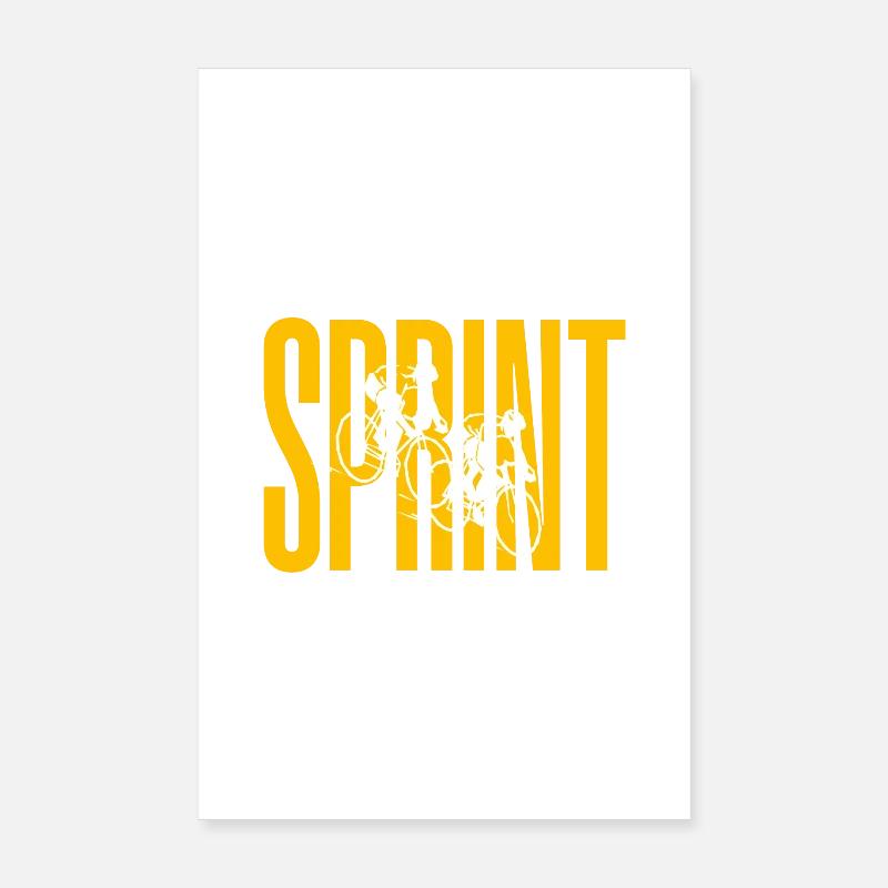 Course cycliste Sprint Silhouette Poster 20 x 30 cm