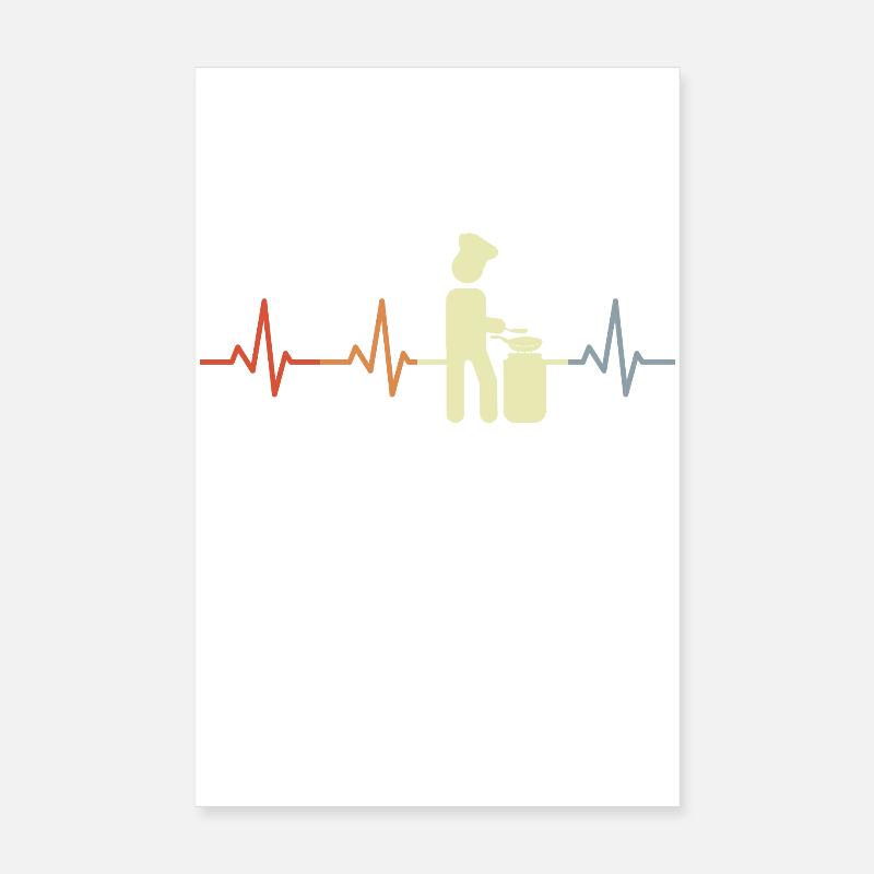 Palpitations cardiaques de la figure de bâton de cuisine Poster 20 x 30 cm