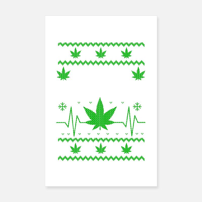 Joyeux Noël, Joyeux Cannabis Poster 20 x 30 cm