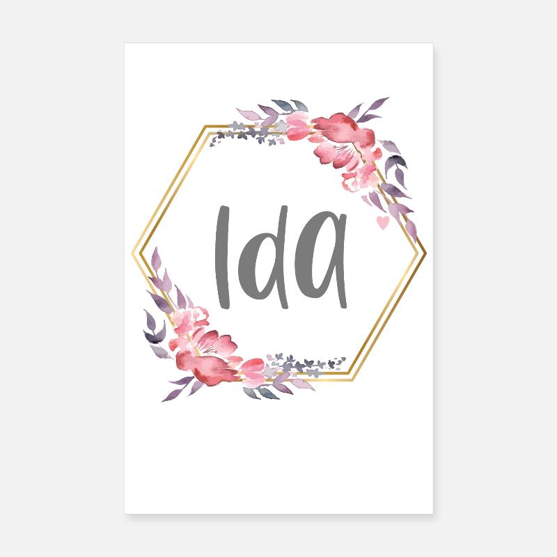 Ida Mädchen Name Baby Geschenk Poster 20x30 cm
