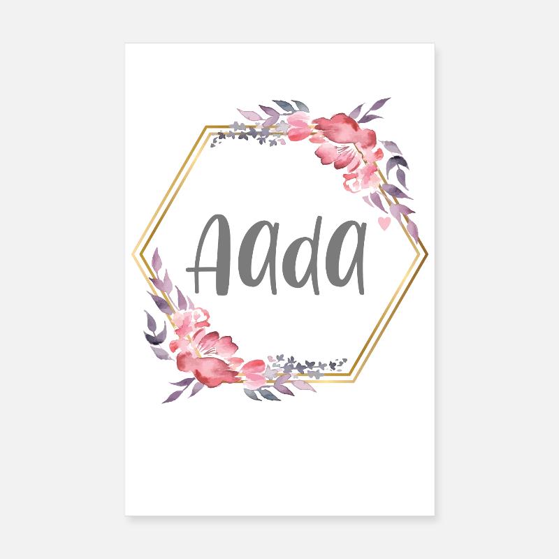 Aada Mädchen Name Baby Geschenk Poster 20x30 cm