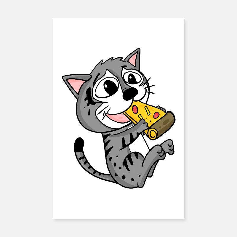 Pizza au chat Poster 20 x 30 cm
