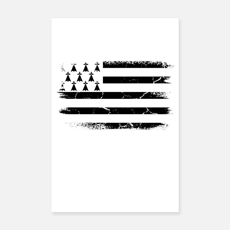 Gift for a fire Breton flag Breizh Bretagne Poster 8" x 12" (20x30 cm)
