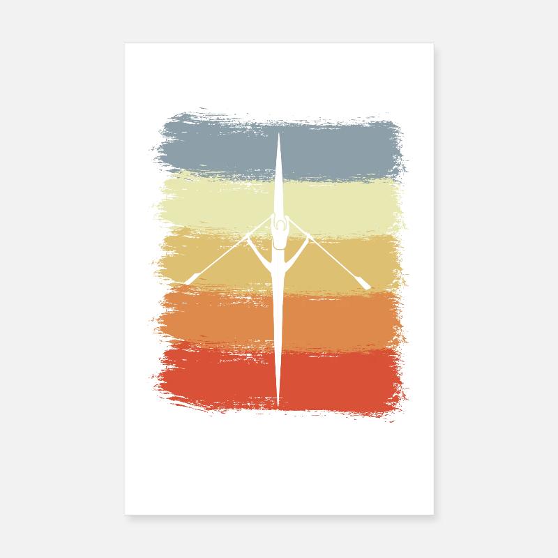 Dessin de bateau à rames Poster 20 x 30 cm