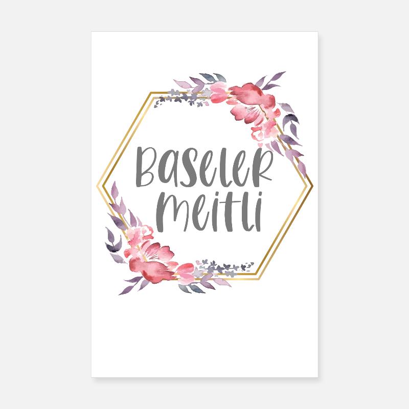Schweiz Basel Mädchen Heimat Geschenk Poster 20x30 cm