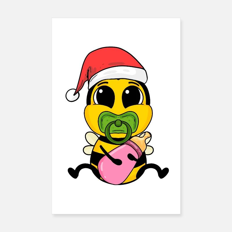 Abeille bébé Noël Poster 20 x 30 cm