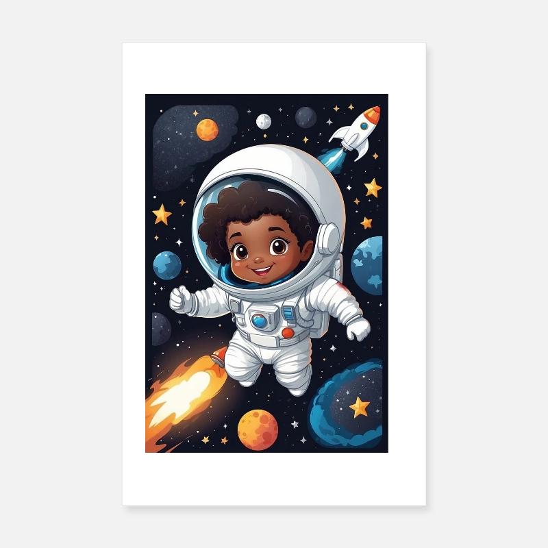 Weltraumkind mit Astronautenanzug Poster 20x30 cm