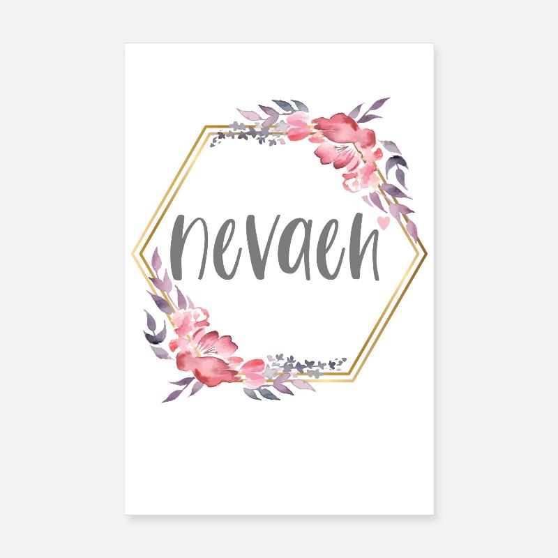 Nevaeh Mädchen Name Baby Geschenk Poster 20x30 cm