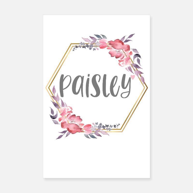 Paisley Mädchen Name Baby Geschenk Poster 20x30 cm