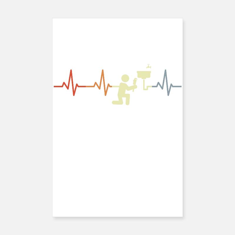 Plumber Pulse Line Poster 8" x 12" (20x30 cm)