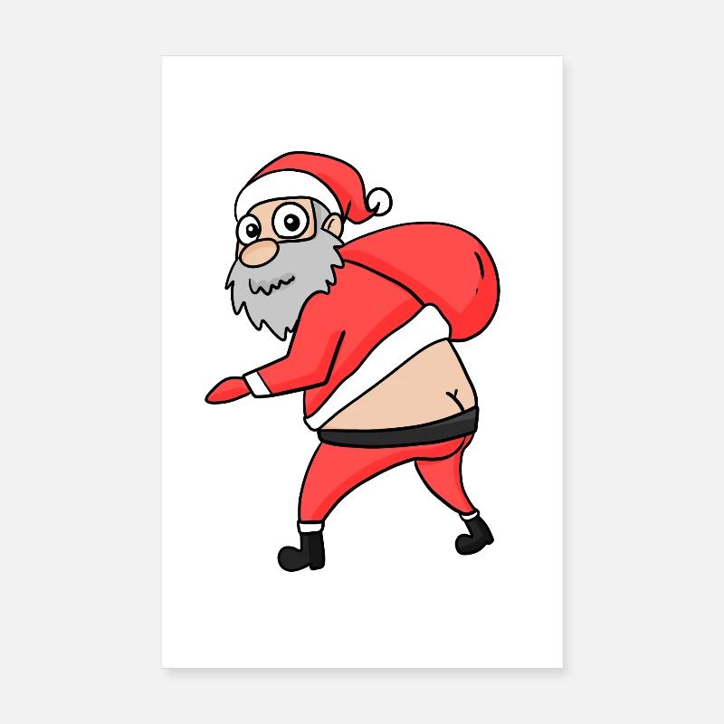 Weihnachtsmann Hintern Lustig Poster 20x30 cm