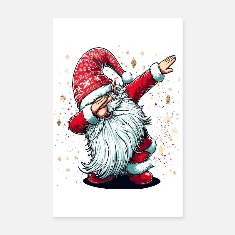 Dabbing Weihnachtsmann Dab Nikolaus Poster 20x30 cm