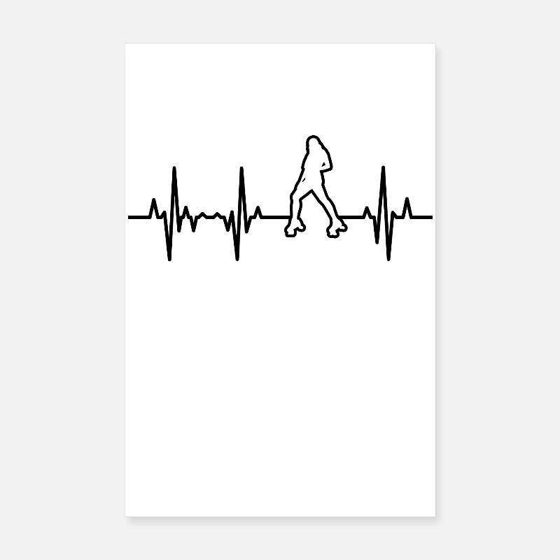 Women's Roller Skating ECG Poster 8" x 12" (20x30 cm)