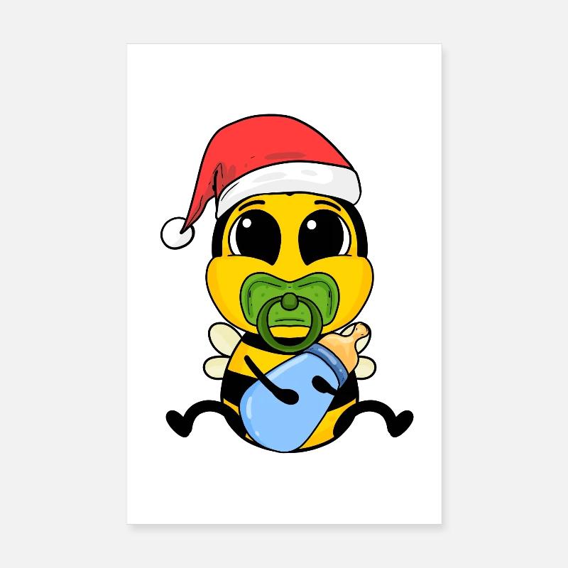 Abeille bébé Noël Poster 20 x 30 cm