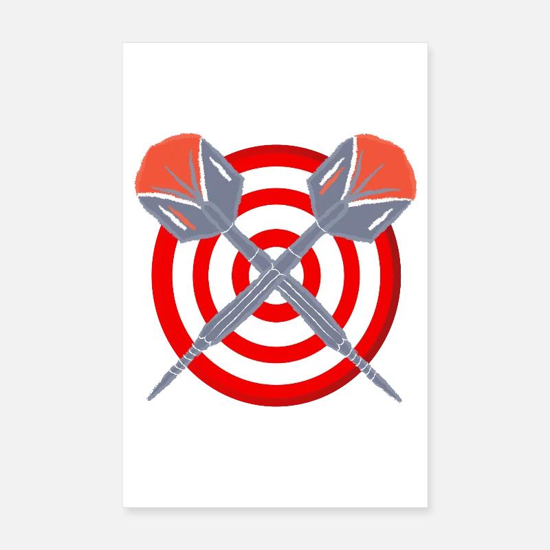 Motif croix de cible en fléchette Poster 20 x 30 cm