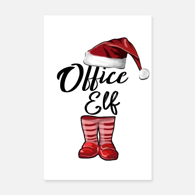 Elfe de bureau – Un design de Noël drôle Poster 20 x 30 cm