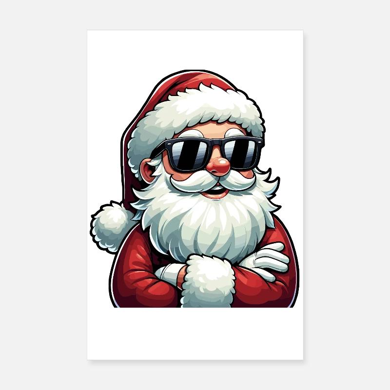 Santa Chill with sunglasses Poster 8" x 12" (20x30 cm)