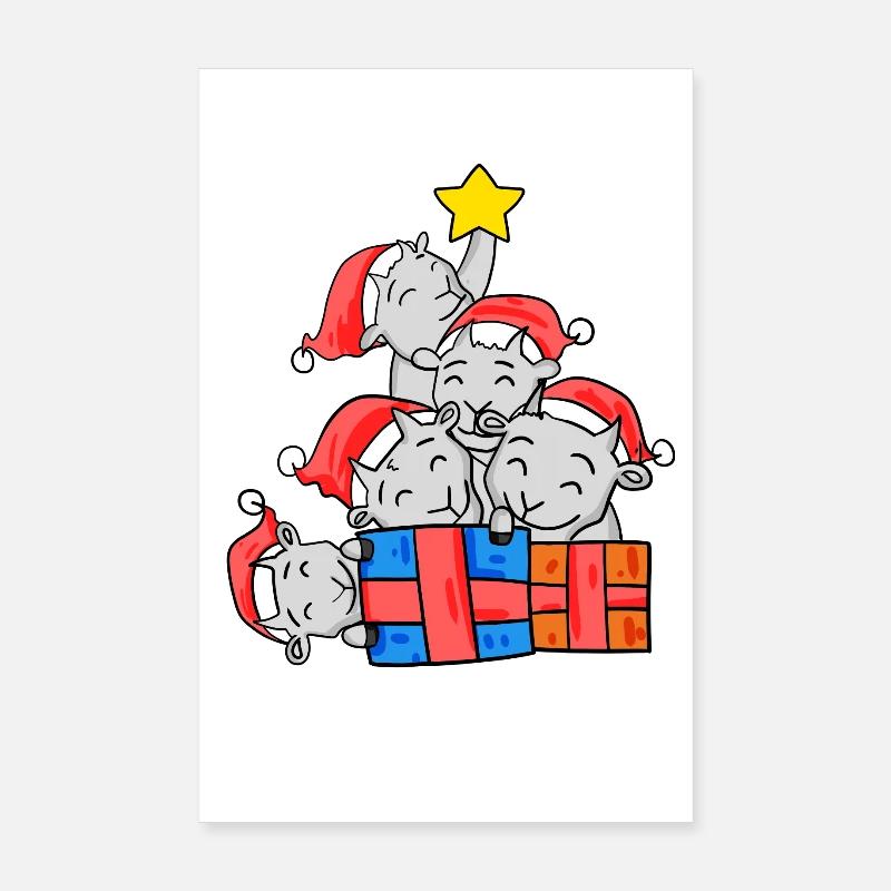 Chèvre Arbre De Noël Noël Poster 20 x 30 cm