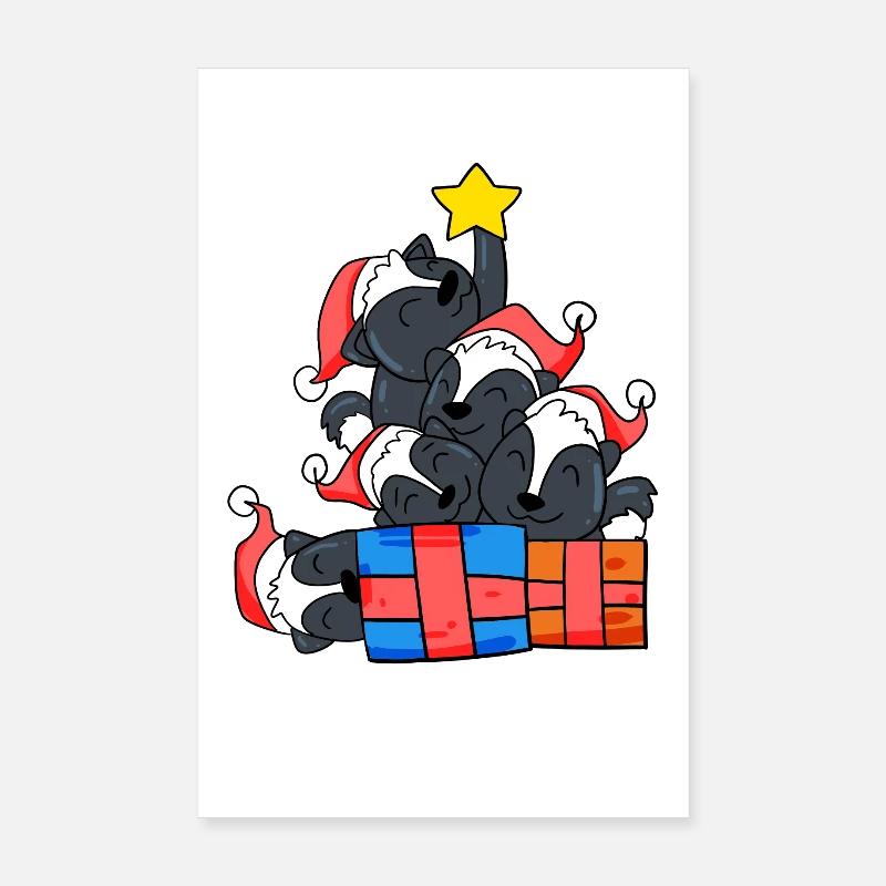 Skunk Arbre de Noël Noël Poster 20 x 30 cm