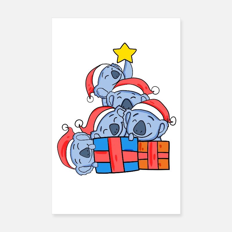 Koala sapin de Noël Noël Poster 20 x 30 cm