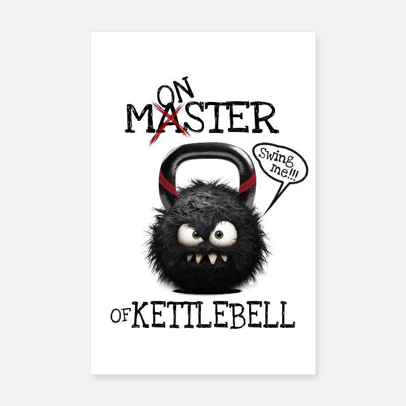 Maître du kettlebell ou monstre du kettlebell ? - Poster 20 x 30 cm - blanc