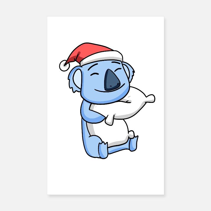 Koala Mignon Fatigué Noël Poster 20 x 30 cm