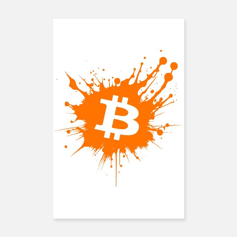 Bitcoin Crypto Cryptocurrency Splash Poster 8" x 12" (20x30 cm)