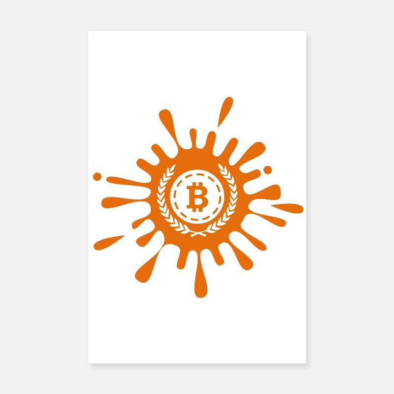 Bitcoin Crypto Cryptocurrency Splash Poster 20 x 30 cm
