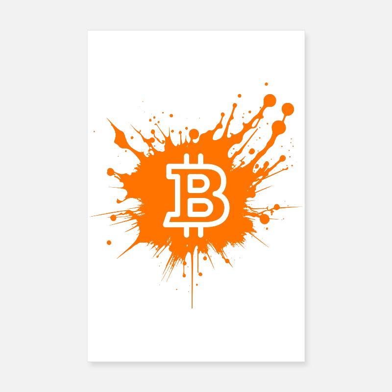 Bitcoin Crypto Cryptocurrency Splash Poster 20 x 30 cm