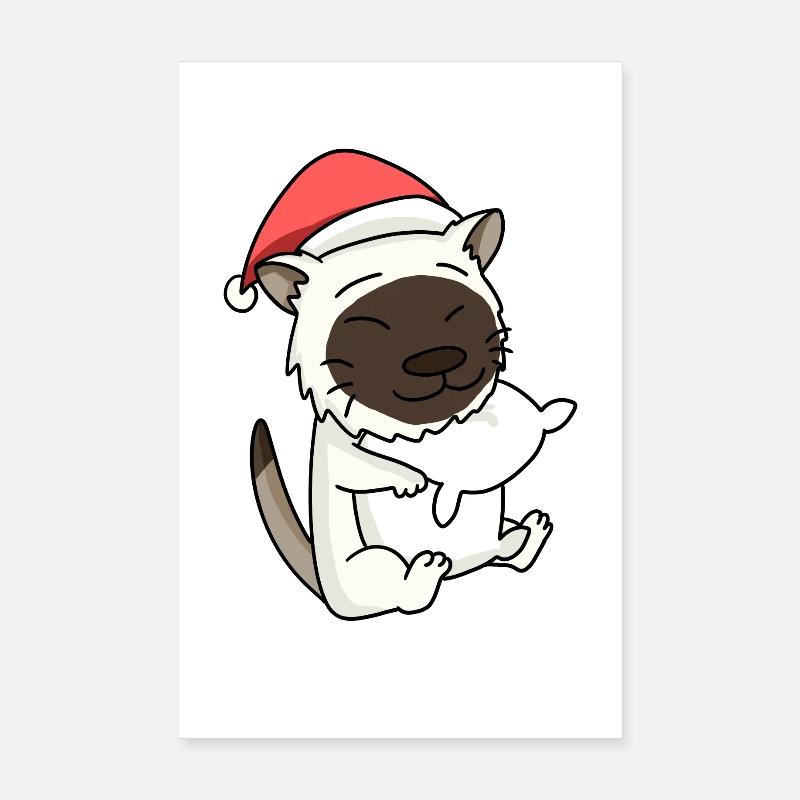 Chat, Mignon, Birman, Chat, Fatigué, Noël Poster 20 x 30 cm