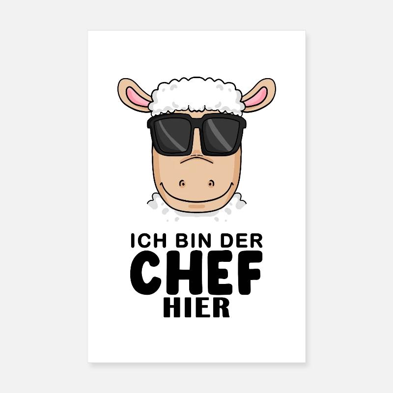 Chef Spruch mit Schaf Motiv Poster 20x30 cm