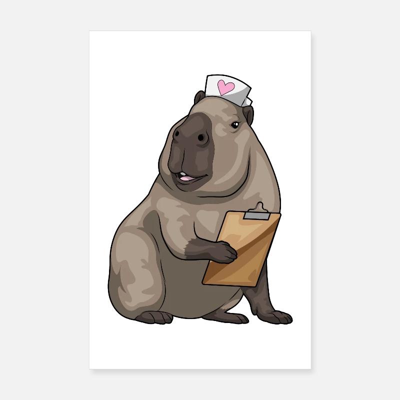 Infirmière capybara Poster 20 x 30 cm