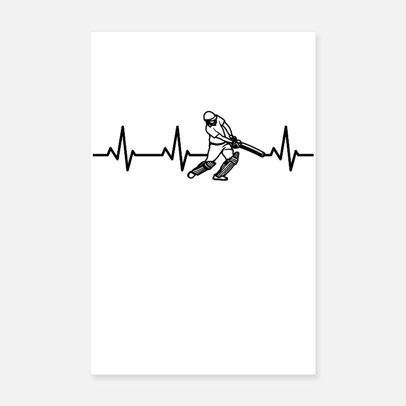 Cricketer Heart Palpitations Poster 8" x 12" (20x30 cm)