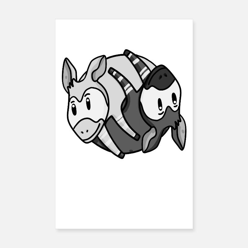 Yin Yang Okapi Poster 20 x 30 cm