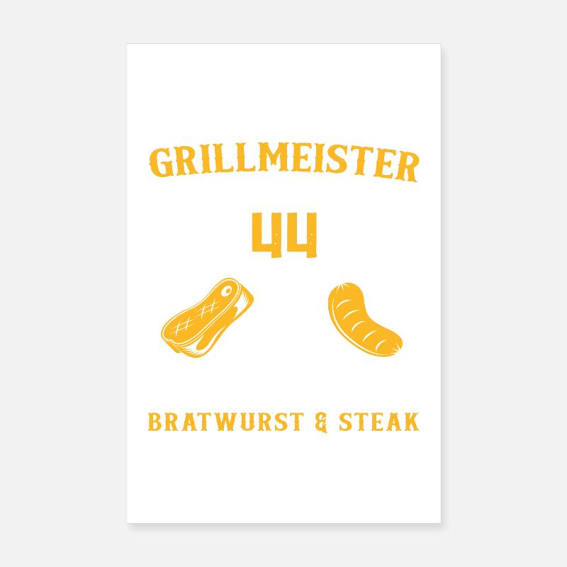 Lustig Grill Grillen 44 Geburtstag Spruch Poster 20x30 cm