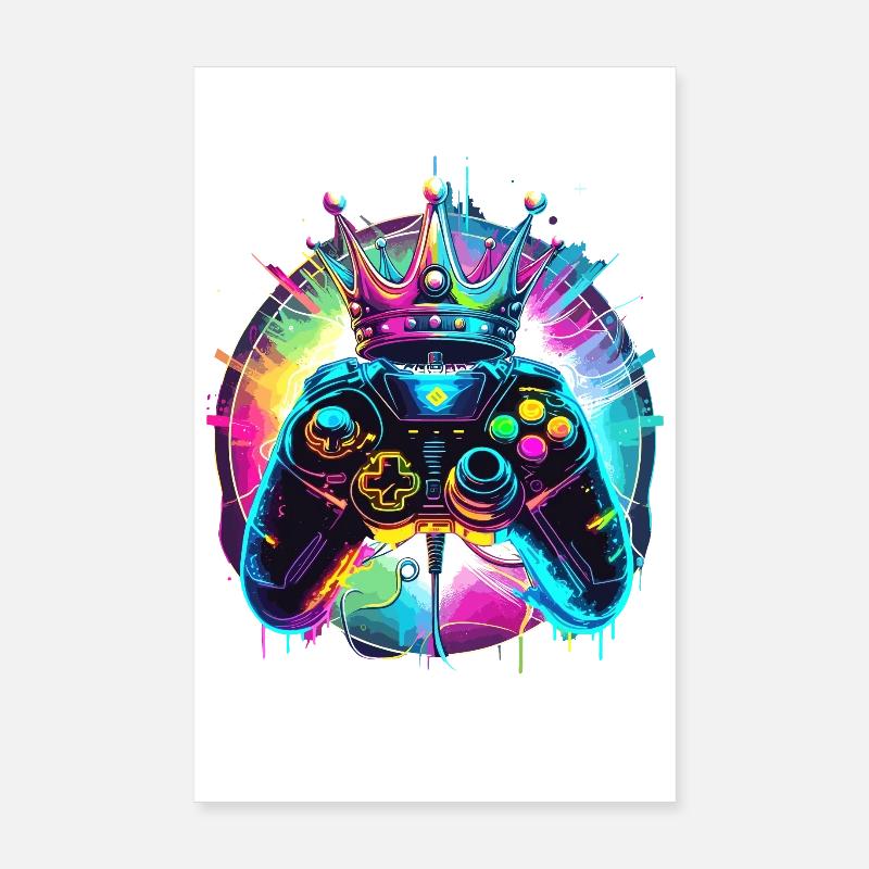 Gaming Controller mit Krone Poster 20x30 cm