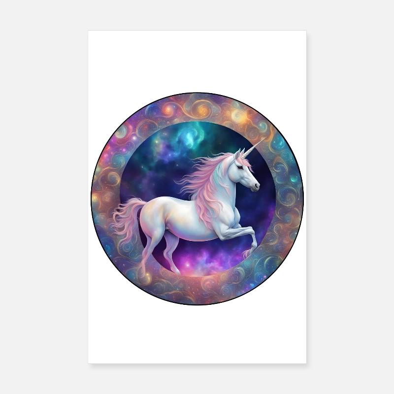Cercle de licorne galactique Poster 20 x 30 cm