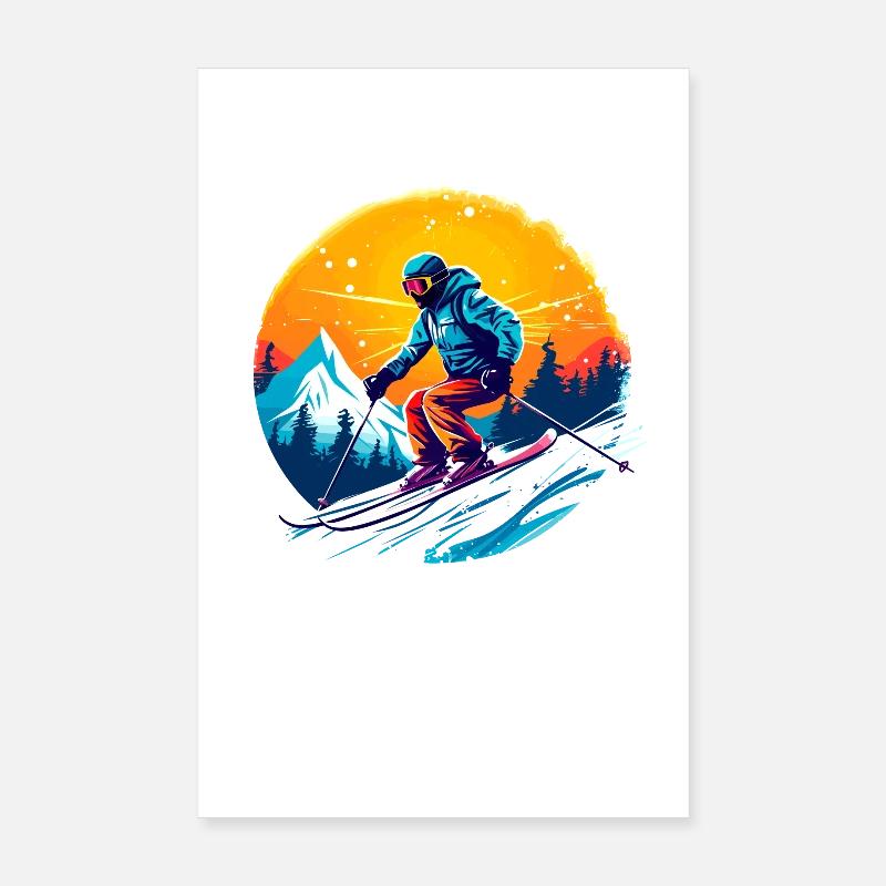 Équipe de ski Skieur École de ski Ski Équipe de ski Poster 20 x 30 cm