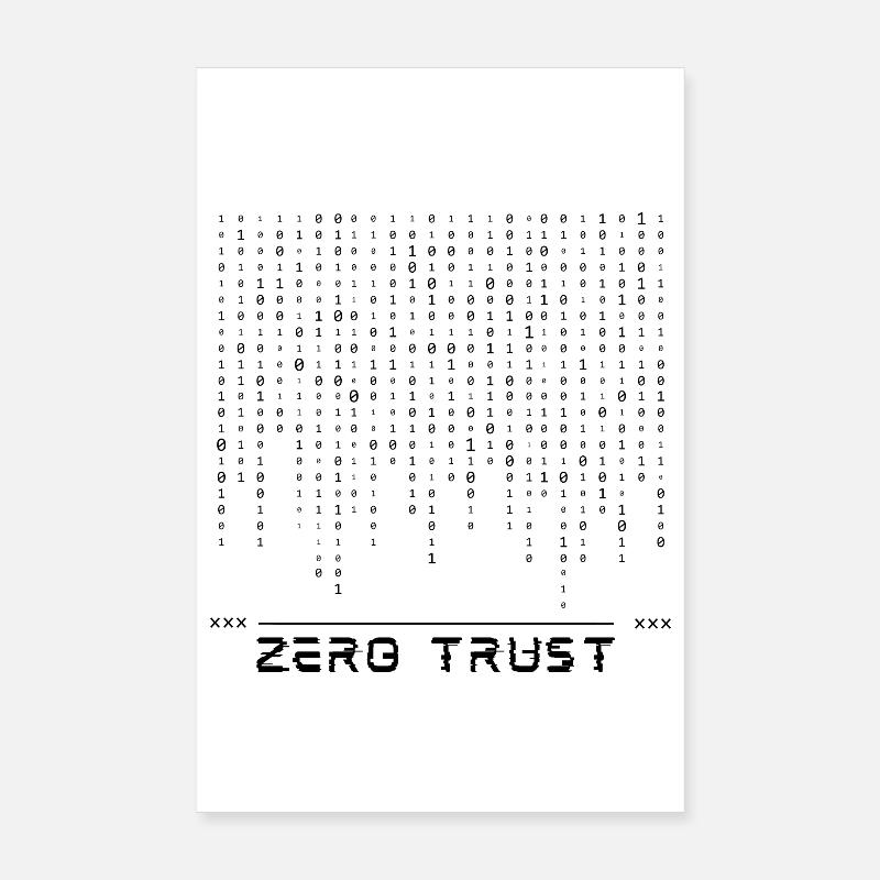 Zero Trust Binary Code Poster 8" x 12" (20x30 cm)