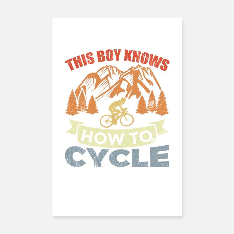 Fahrrad Junge Poster 20x30 cm